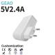 15W 5V 2.4A USB AC Wall Charger Adapter Smart Desktop Charging