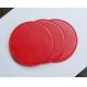 Red Round Leather Modern Promotional Drink Coaster Leather and Fabric Material