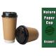 Two Wall Brown Kraft Paper Coffee Cups Accurate Color With Flat / Dome Lids