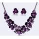 High-end European and American style drip rhinestone flower necklace jewelry sets