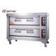 Stainless Steel Commercial Kitchen Gas Bakery Two Deck Six Tray  Oven