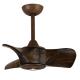 Brown 24In Solid Wood Ceiling Fan Modern Low Noise For Bedrooms