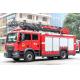 Heavy Red Large Aerial Fire Truck Diesel Fuel Type With 4000L Water Tank