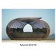 Plastic waterproof UV resist chaise sun lounger Rattan Wicker canopy Beds outdoor lounge set with cushions---6021