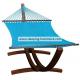 Coastal Tight Weave Wooden Arc  2 Person Rope Hammock With Stand Light Blue 55 X 84 Inches