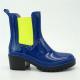 EU 28 Acid Resistant PVC Rain Boots High Heel With Neon elastic