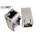 1G Industrial Rj45 Through Hole Connector / Rj45 Lan Jack Latch Up Time Saving With LEDs