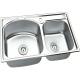 Brushed Stainless Steel Sink Bowl / Double Undermount Sink  750 X 400 MM X 150 MM Deep