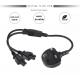 C5 UK 3 Pin Power Cord ,  2 In 1 Y Type Electronic Power Cable