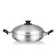36cm Home cooking kitchen thickened wok with two handle food grade 304# stainless steel saving steam frying pan