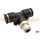 PT Male Branch T Shape Connect Tube Pneumatic Air Hose Fitting Parts 1/8 1/4 3/8 1/2