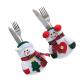 Spoon Fork Elk Snowman Silverware Holders Holiday Home Decor