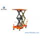 1000kg 2000mm Small Electric Scissor Lift Table Platform Orange