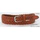 Tan Womens Braided Belt For Lady With Nickel Satine Buckle & Leather Tip