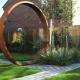 Decorative Large Rust Metal Moon Gate Corten Steel Garden Art Sculpture