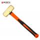 Non sparking brass stone hammer with fiberglass handle, Non-Magnetic, Die-Forge, Corrosion Resistant,