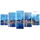 Modern 5 Panel Canvas Wall Art City Sunset Seascape Painting Picture Artwork