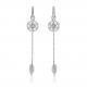 0.26ft 1.2g Sterling Silver Jewelry Earrings 3A CZ Crystal Ball Earrings SGS