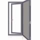 Screen Integrated Aluminum Swing Doors Casement Double Glass Curved Inner Sash