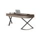 Office Antique Oak Writing Table Rectangle Wood Desk With Stainless Steel Leg