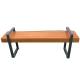 Contemporary Simple Design Outdoor Thick Wooden Steel Bench Color Coating