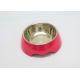 Middle Size Red color Plastic Pet Bowls Food Grade ABS With Anti Skidding