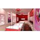 Pink / Red Locking Jewelry Display Case For Jewellery Shop Interior Design