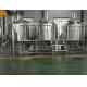 Three Vessels Brewhouse Equipment , 20HL Craft Brew House With Double Stage Cooling System
