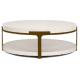 Modern Marble White Round Coffee Table 120*70*45cm For 5 Star Hotel