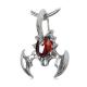 Women's and Men's Sterling Silver Vintage Style Garnet Scorpion Pendant Necklace(N6030801RED)