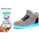 Wireless Operated Led Light Up Sneakers , Stretch Fabric High Top Led Shoes