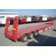 Tri - axle heavy duty utility low bed  trailer 60 tons with ramps and fuwa axles