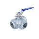 Direct 304/316 Stainless Steel 3-Way Ball Valve with Female Thread Normal Temperature