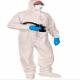 Hooded Hospital CAT III Type 3b 4b Protection Disposable Suit Coverall White