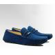 Tie Up Casual Mens Blue Suede Loafers Genuine Leather Handmade Suede Shoes​