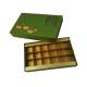 Grid Shape Paper Tray CMYK Green Color OEM Design Gold Foil Hot Stamping Paper Material Food Packing Box