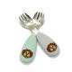 Cutlery PBA Free Hygienic Mini Baby Silicone Fork Stainless Steel