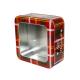 Merry Christmas Holiday Tins Square Tin Box With Clear Window Decorative Tin Containers