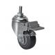 Zinc Plated 3 130kg Threaded Brake PU Caster Z5743-77 for Smooth and Quiet Operation