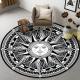 Abstract Printing Living Room Floor Carpets Circular Visual absorbent door mat