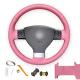 Custom Pink Steering Wheel Cover for VW Golf 5 Mk5 Passat B6 Jetta 5 Tiguan 2007-2011
