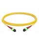 3m (10ft) 24 Fibers Female to Female MTP Trunk Cable Polarity A Plenum (OFNP) OS2 9/125 Single Mode for 100G CPAK LR Connectivity