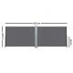 Double Iron Side Awning, 180 x 600 cm, Made of Polyester, Light grey, For Garden