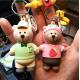 Custom High Quality 3d Brown Bear Doll Keychain Key Holder With Silicone Wristband, Different Design Available