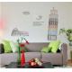 Self Adhesive Removable Wall Stickers Pisa Tower For Living Room