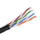 Black FTP Cat6A Cable , Unshielded Cat 6 Network Cable 8 Conductors