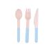 Compostable Blue Wooden Cutlery Set Colorful Tableware Cutlery  for Home Party BBQ