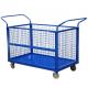 CE Collapsible Wire Container , Capacity 300kg U - Type Handle Platform Truck With 4 Mesh Sides