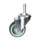 3 Soft Grey TPR Hand Cart Wheels M10 Threaded Stem Total Lock Swivel Casters For Wooden Floors