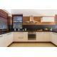 Big Modular White Wood Finish Kitchen Cabinets 1800-3500mm Base